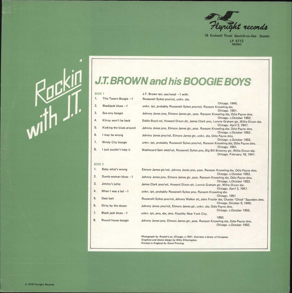 J.T. Brown And His Boogie Boys Rockin' With J.T. UK vinyl LP album (LP record)