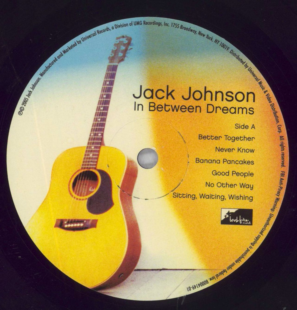 Jack Johnson In Between Dreams US Vinyl LP — RareVinyl.com