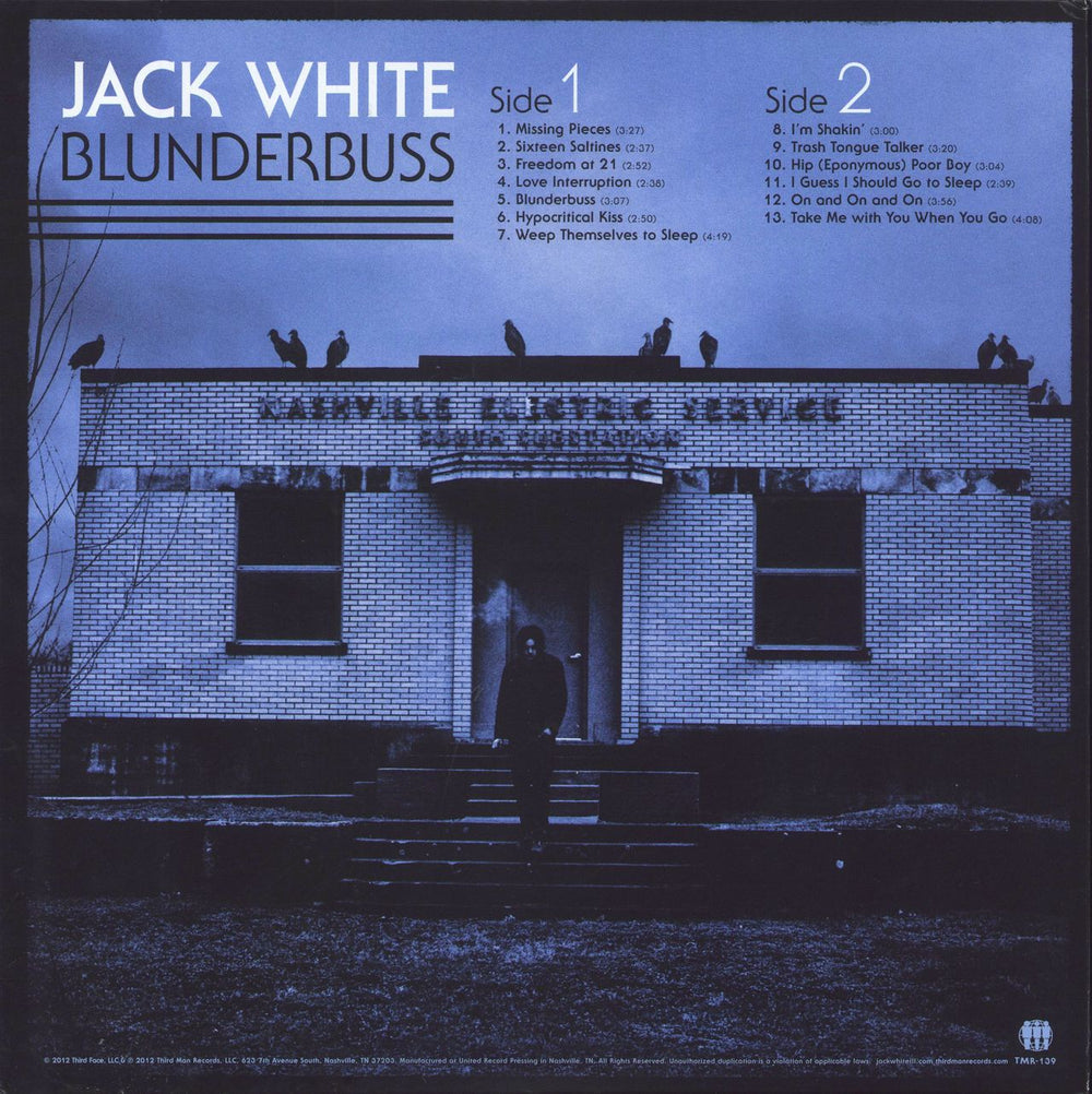 Jack White Blunderbuss + Insert, Badges & Sticker US vinyl LP album (LP record) 634904056612