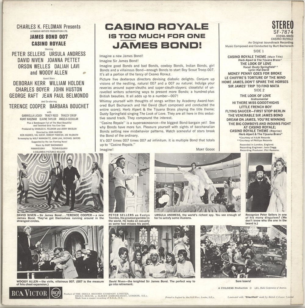 James Bond Casino Royale UK vinyl LP album (LP record) JBDLPCA692875