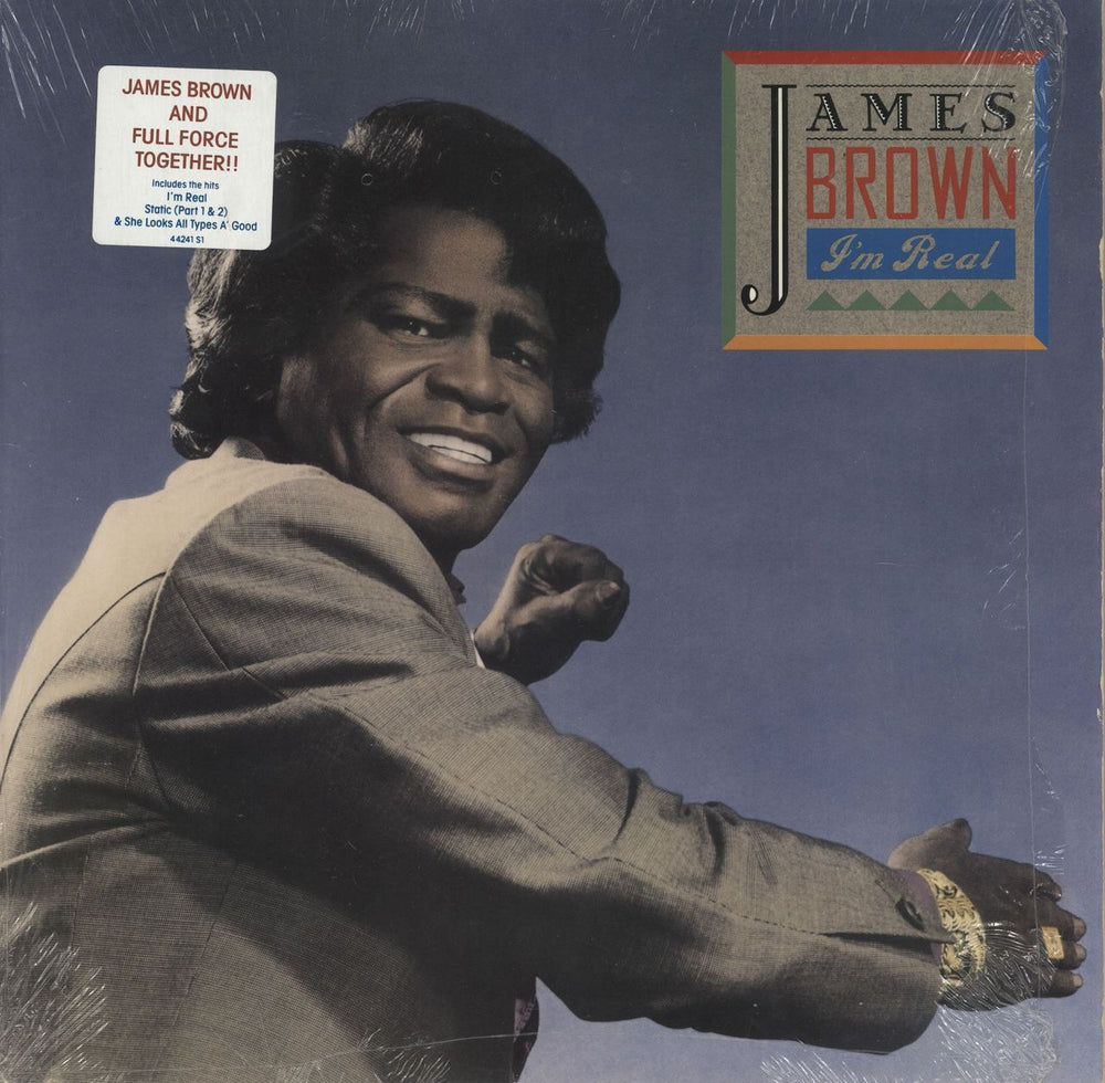 James Brown I'm Real - stickered shrink US vinyl LP album (LP record) FZ44241