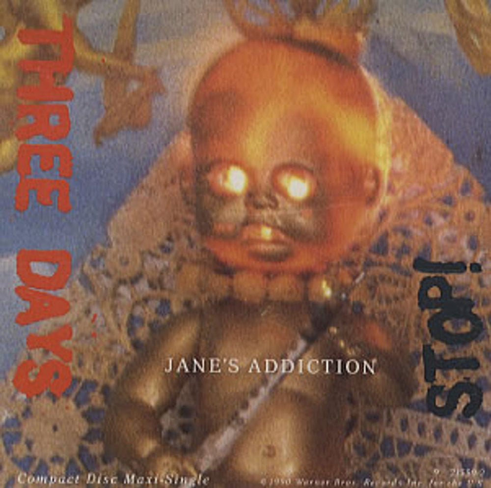 Janes Addiction Three Days US CD single (CD5 / 5") 921559-2