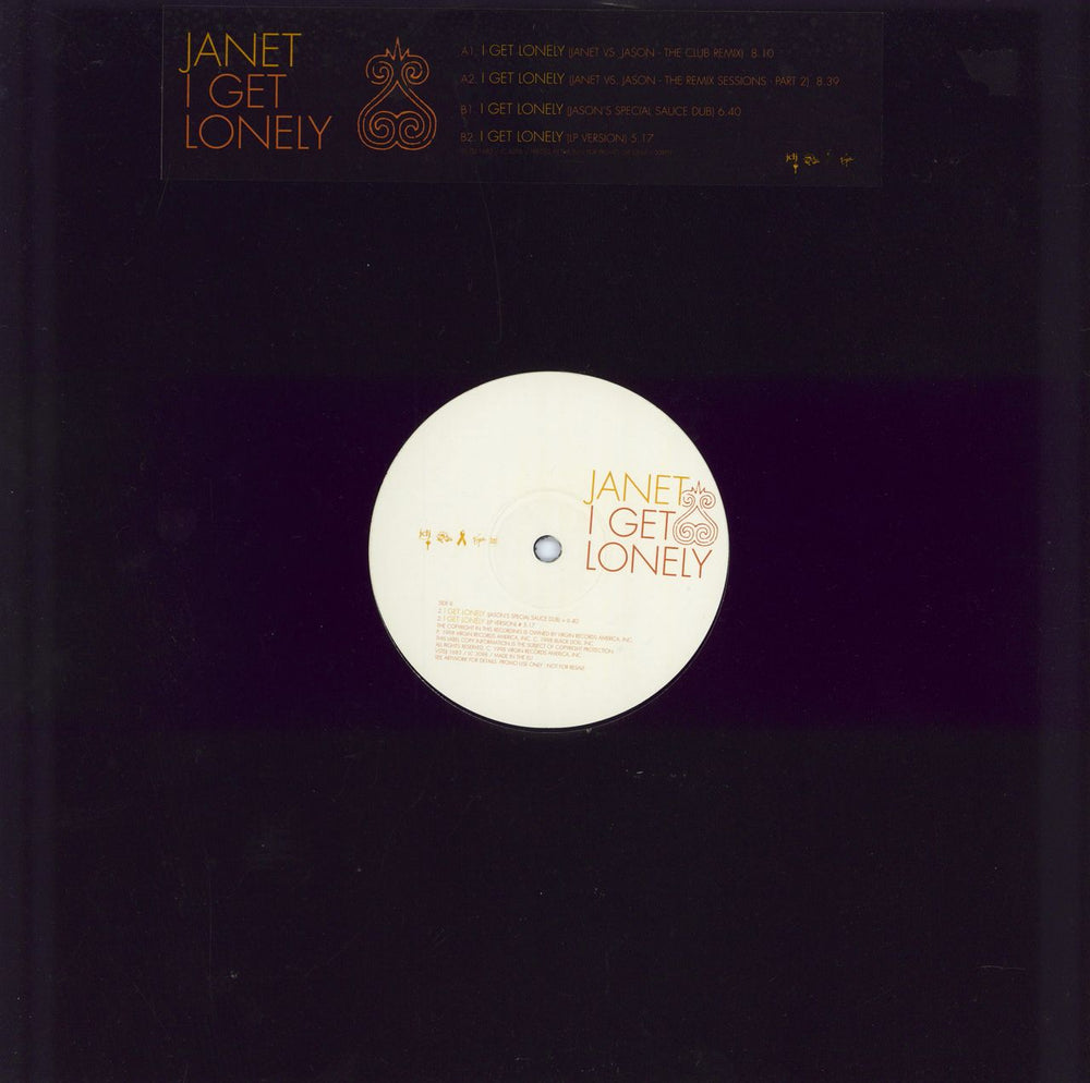 Janet Jackson I Get Lonely - Janet Vs Jason Remixes UK Promo 12" vinyl single (12 inch record / Maxi-single) VSTDJ1683