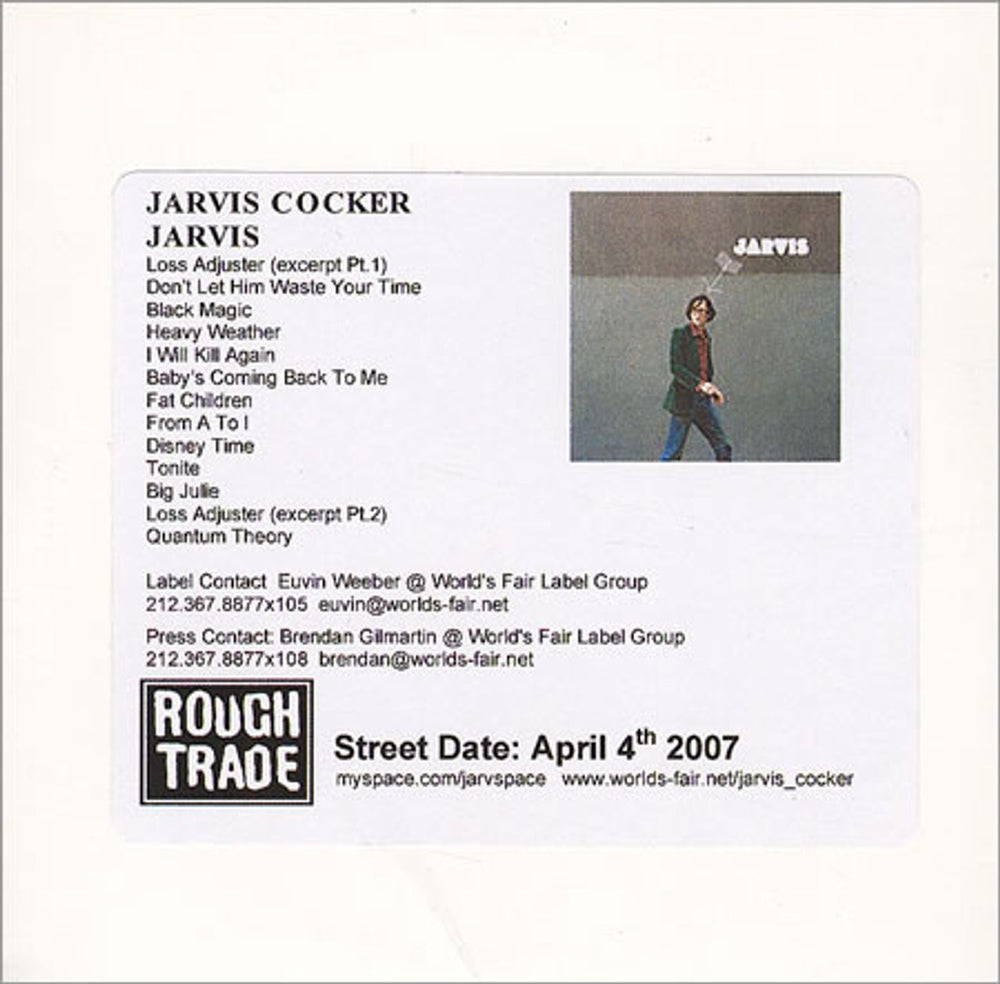 Jarvis Cocker Jarvis - Wallet US Promo CD album (CDLP) RTD001P