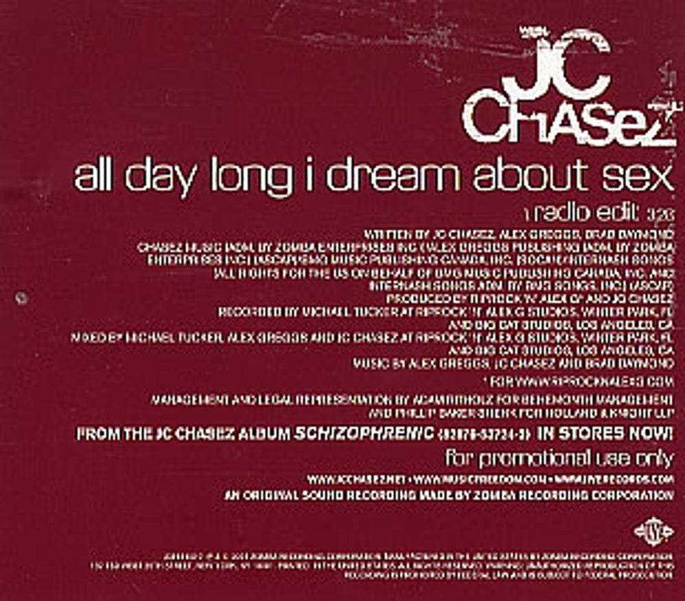 JC Chasez All Day Long I Dream About Sex US Promo CD single — RareVinyl.com