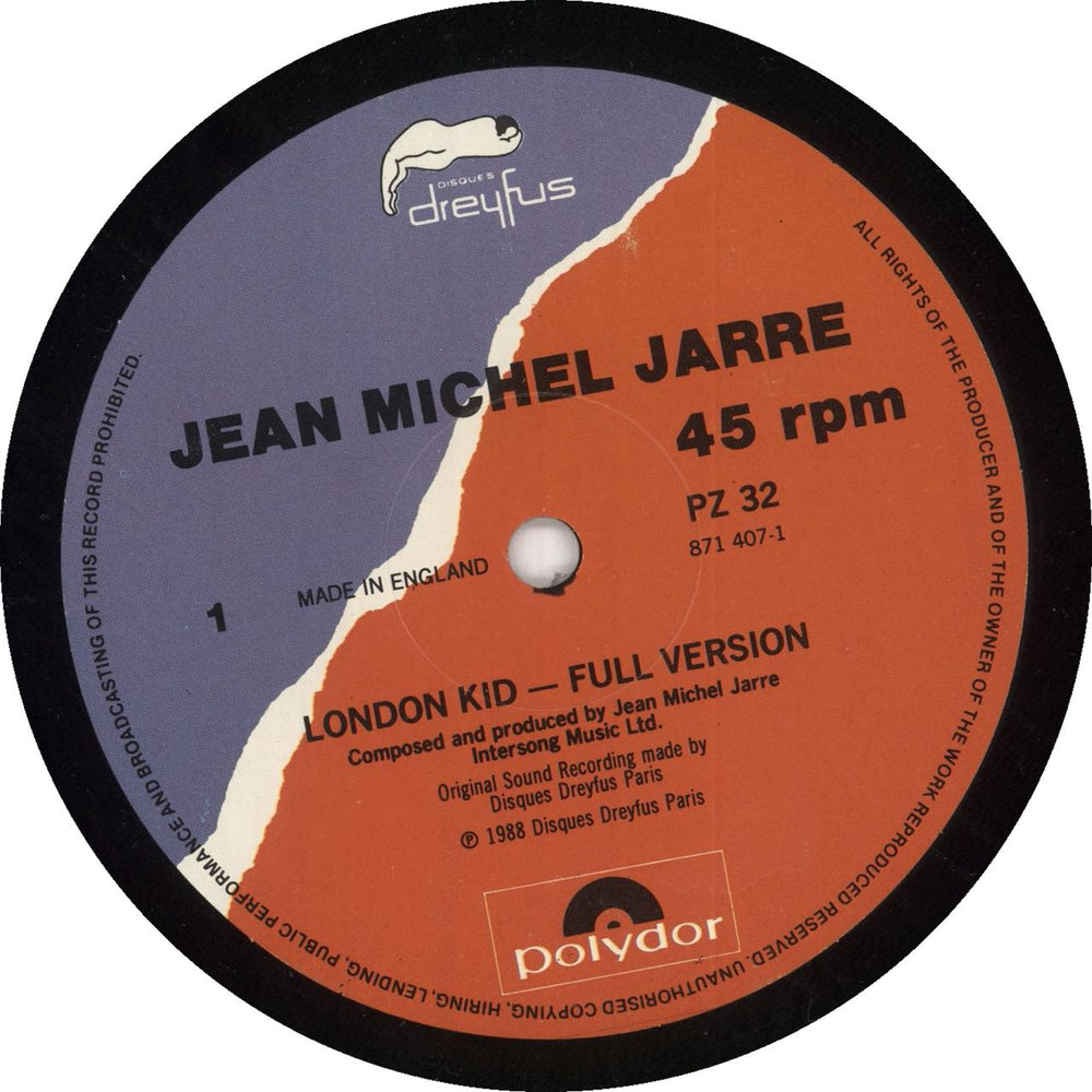 Jean-Michel Jarre London Kid UK 12" vinyl single (12 inch record / Maxi-single) 042287140710