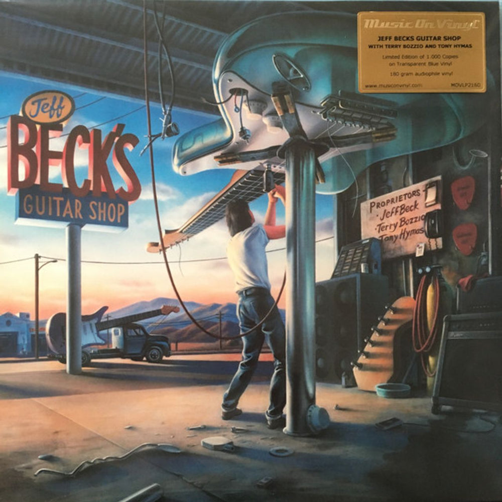 Jeff Beck Jeff Beck's Guitar Shop - Transparent Blue Vinyl Numbered Edition UK vinyl LP album (LP record) MOVLP2160