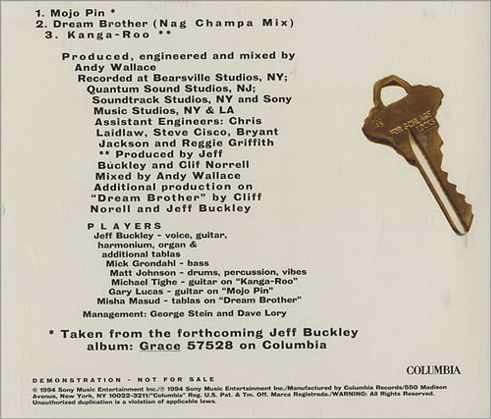 Jeff Buckley Peyote Radio Theatre US Promo CD single (CD5 / 5") JFBC5PE56836