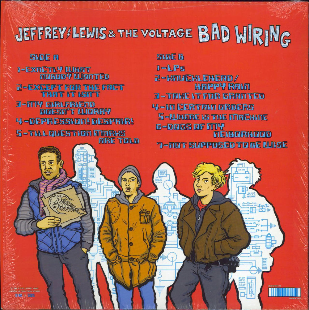 Jeffrey Lewis Bad Wiring - Pale Blue Vinyl + Bonus 7" + Numbered UK vinyl LP album (LP record) 5060164957119