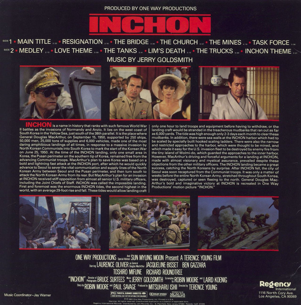 Jerry Goldsmith Inchon OST US vinyl LP album (LP record)