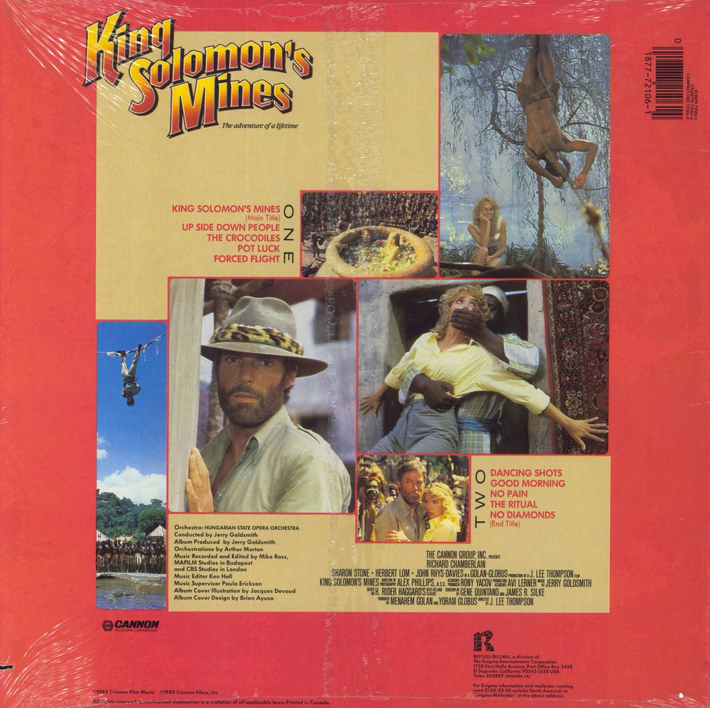 Jerry Goldsmith King Solomon's Mines OST - Shrink US vinyl LP album (LP record) 018777210614