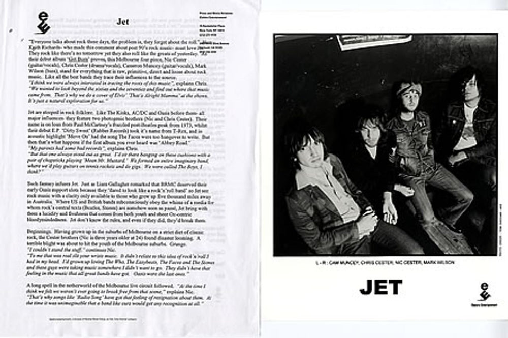 Jet Dirty Swept EP US Promo media press pack PRESS PACK