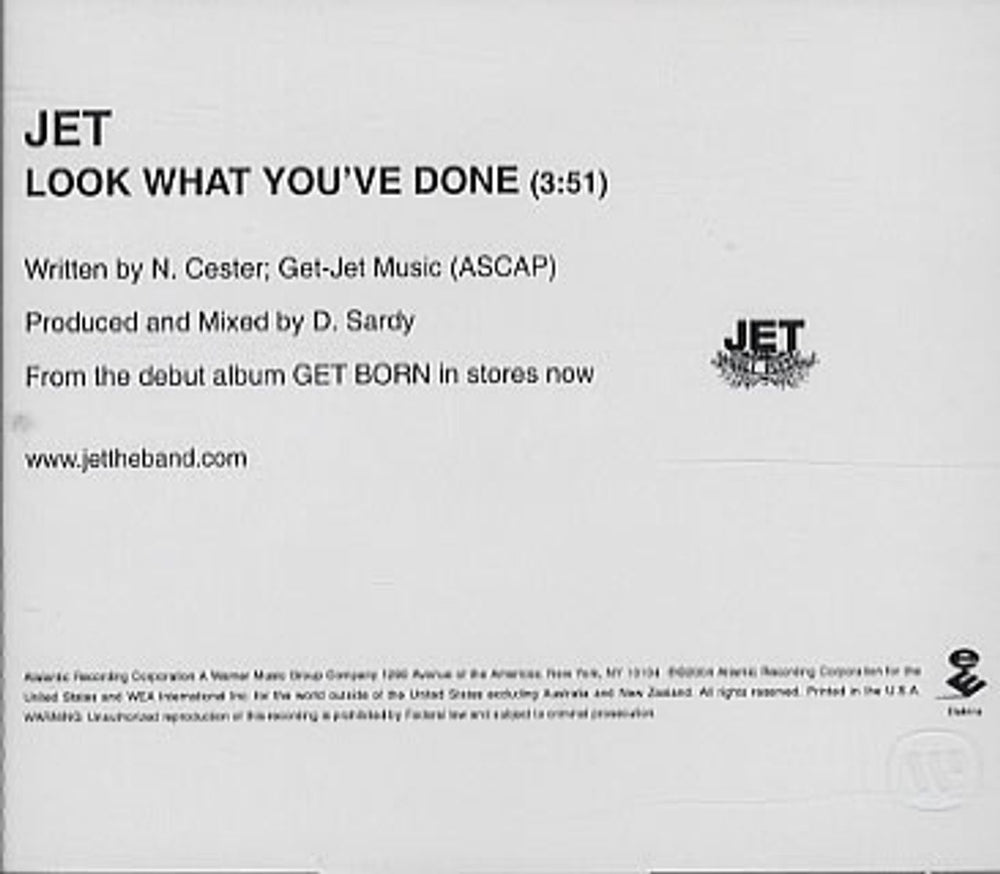 Jet Look What You've Done US Promo CD single (CD5 / 5") PRCD-1998