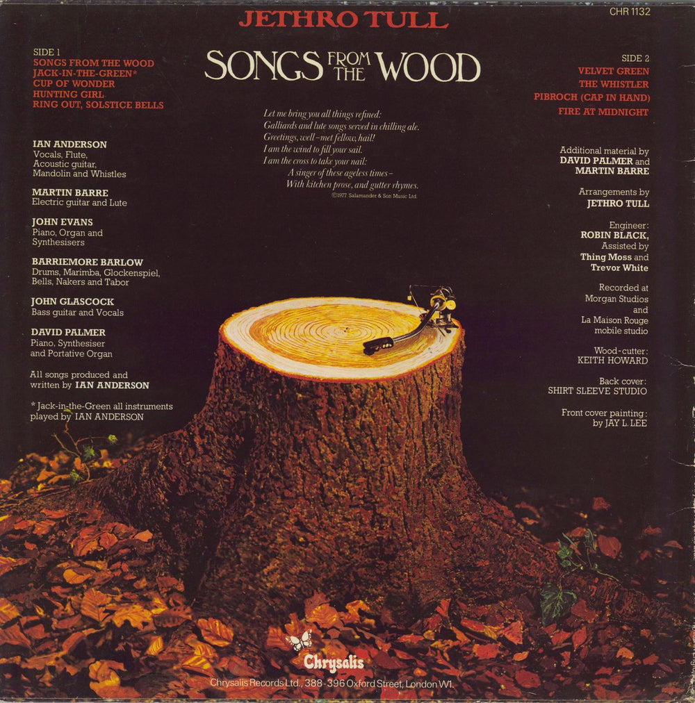 Jethro Tull Songs From The Wood - 1st - Complete - Stickered - VG UK vinyl LP album (LP record)