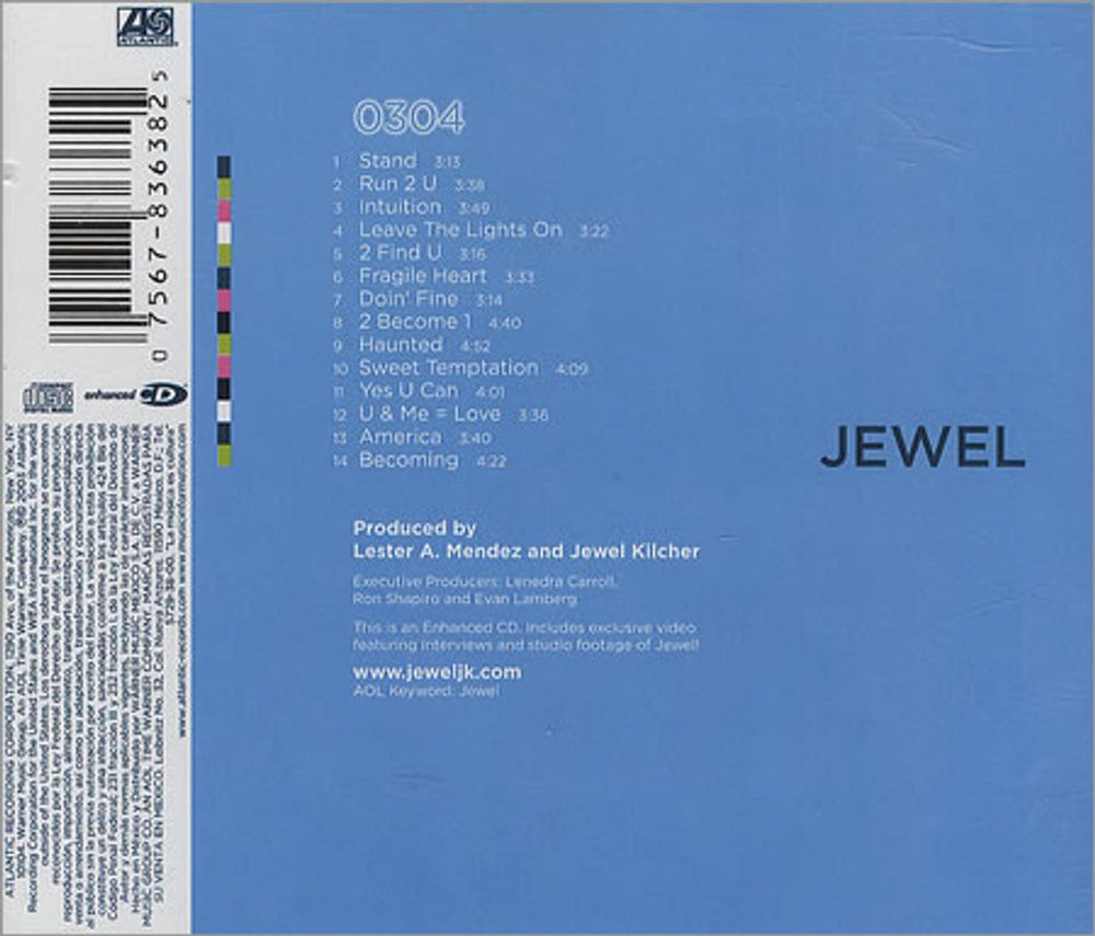 Jewel 0304 ZERO THREE ZERO FOUR Mexican CD album (CDLP) JEWCDZE254050