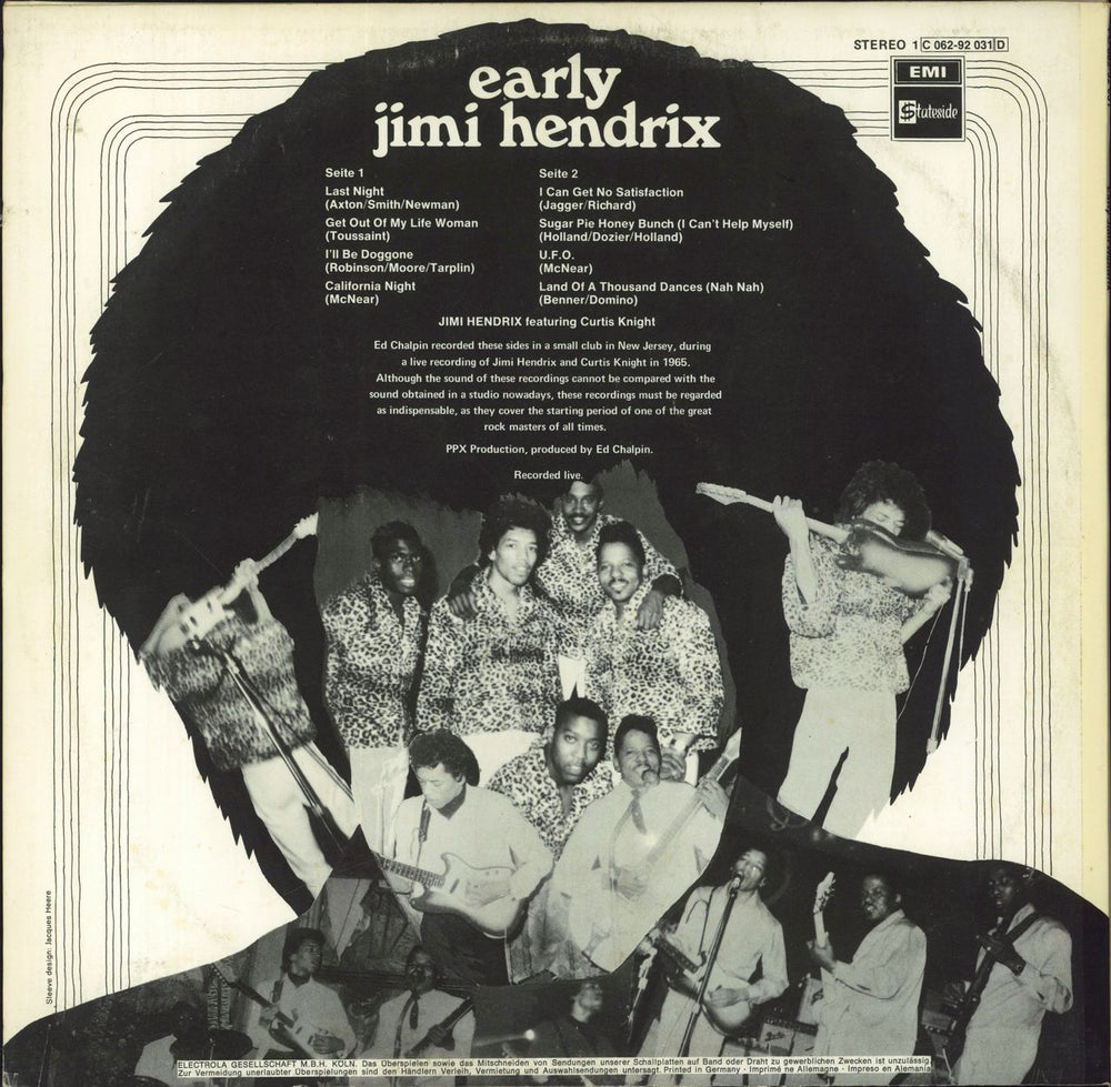 Jimi Hendrix Early Jimi Hendrix German vinyl LP album (LP record)