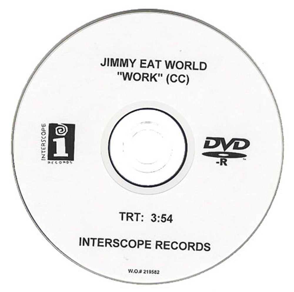 Jimmy Eat World Work US Promo promo DVD-R DVD-R ACETATE