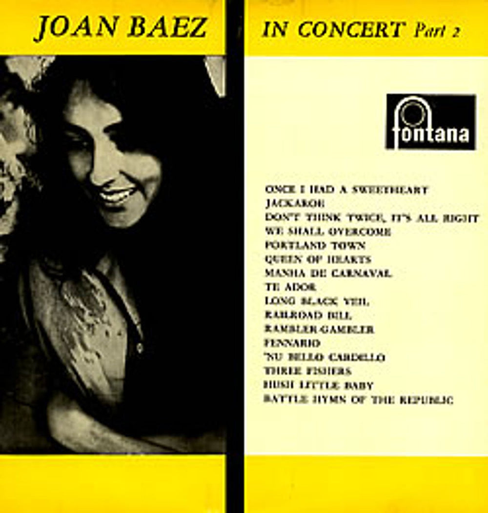 Joan Baez In Concert Part 2 UK vinyl LP album (LP record) TFL6035