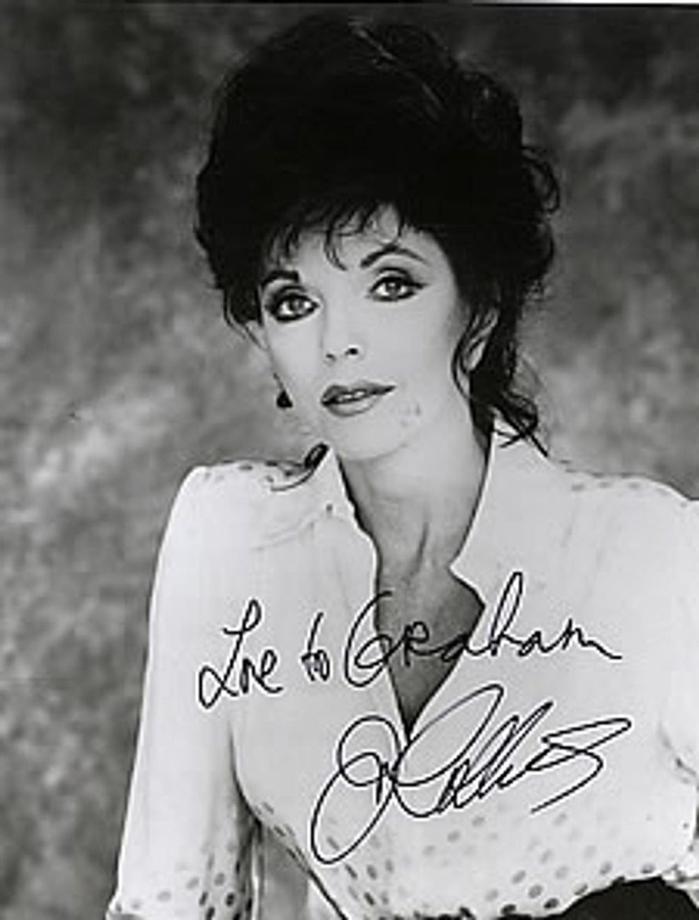 Joan Collins Autographed Publicity Photograph UK Promo photograph SIGNED PHOTO