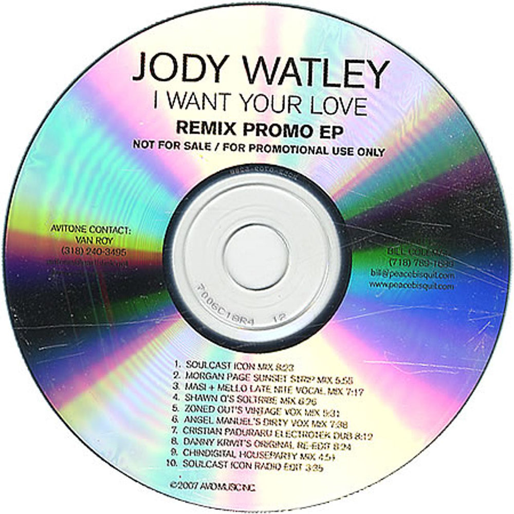 Jody Watley I Want Your Love US Promo CD-R acetate CD-R ACETATE