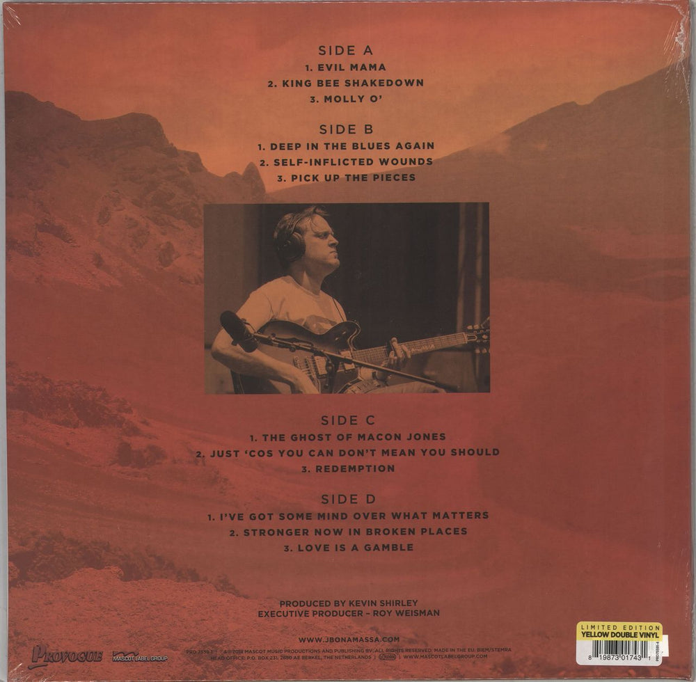 Joe Bonamassa Redemption - 180gm Yellow Vinyl - Sealed UK 2-LP vinyl record set (Double LP Album) 819873017431