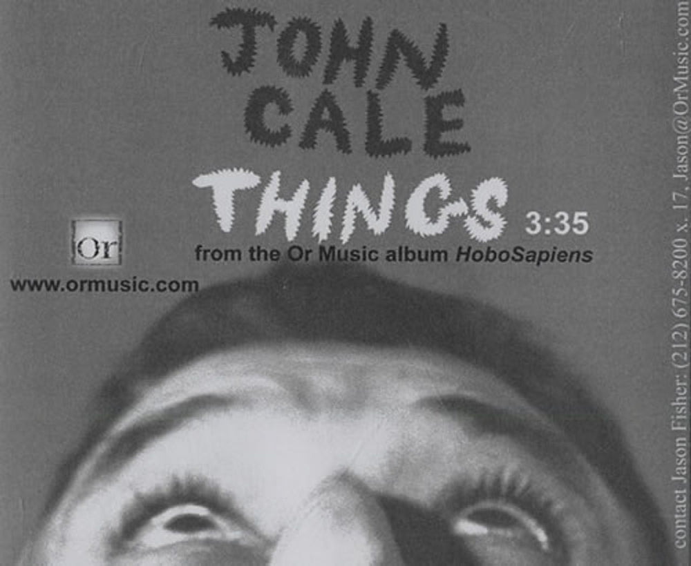 John Cale Things US Promo CD-R acetate CD-R ACETATE