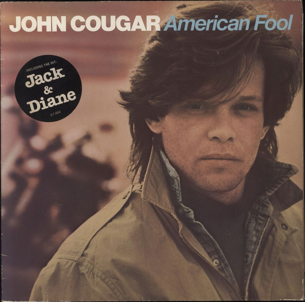 John Cougar Mellencamp American Fool - stickered p/s German vinyl LP album (LP record) WEAK57004