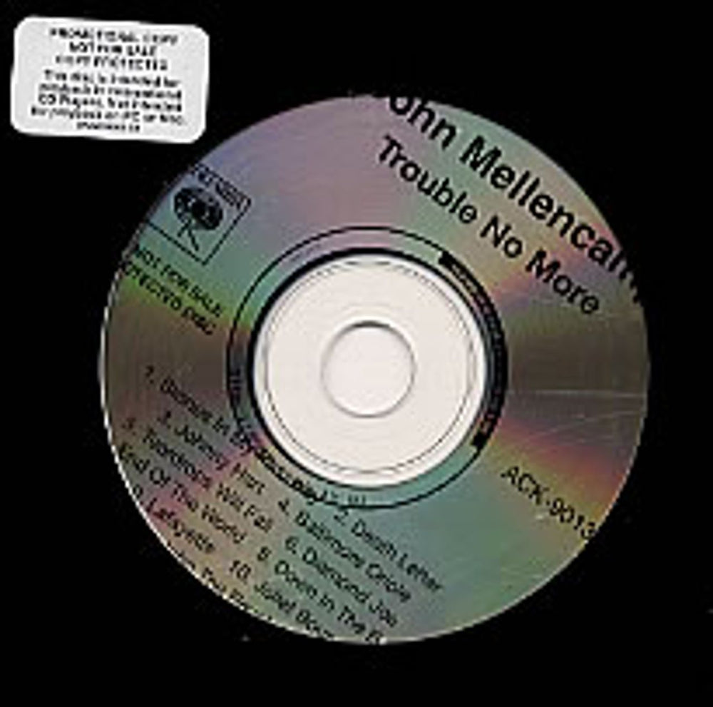 John Cougar Mellencamp Trouble No More US Promo CD album (CDLP) ACK-90133