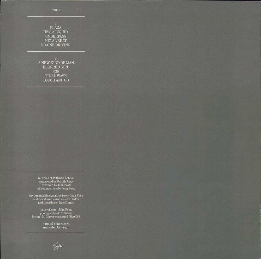 John Foxx Metamatic UK vinyl LP album (LP record)