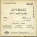 John Lee Hooker Love Blues UK 7" vinyl single (7 inch record / 45)