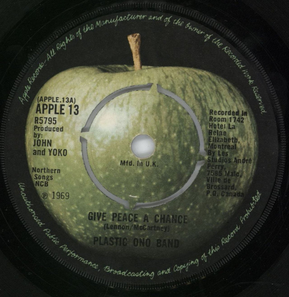 John Lennon Give Peace A Chance - 2nd - solid - P/S - VG UK 7" vinyl single (7 inch record / 45) LEN07GI693639