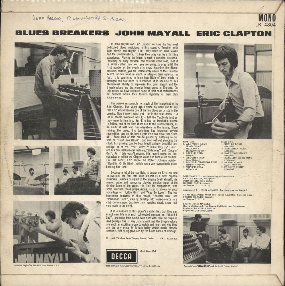 John Mayall Blues Breakers - 1st (A) - WOC UK vinyl LP album (LP record)