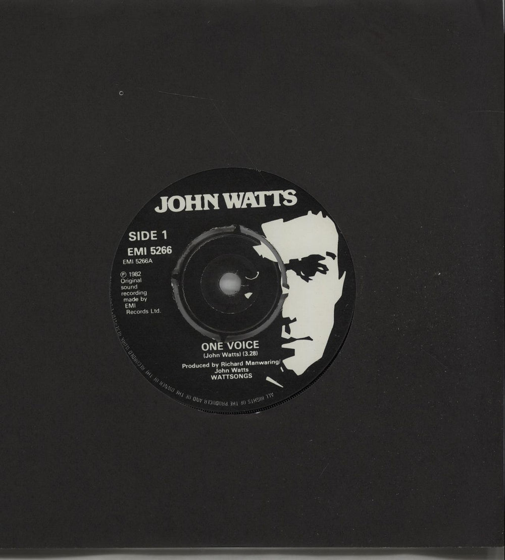 John Watts One Voice UK 7" vinyl single (7 inch record / 45) EMI5266