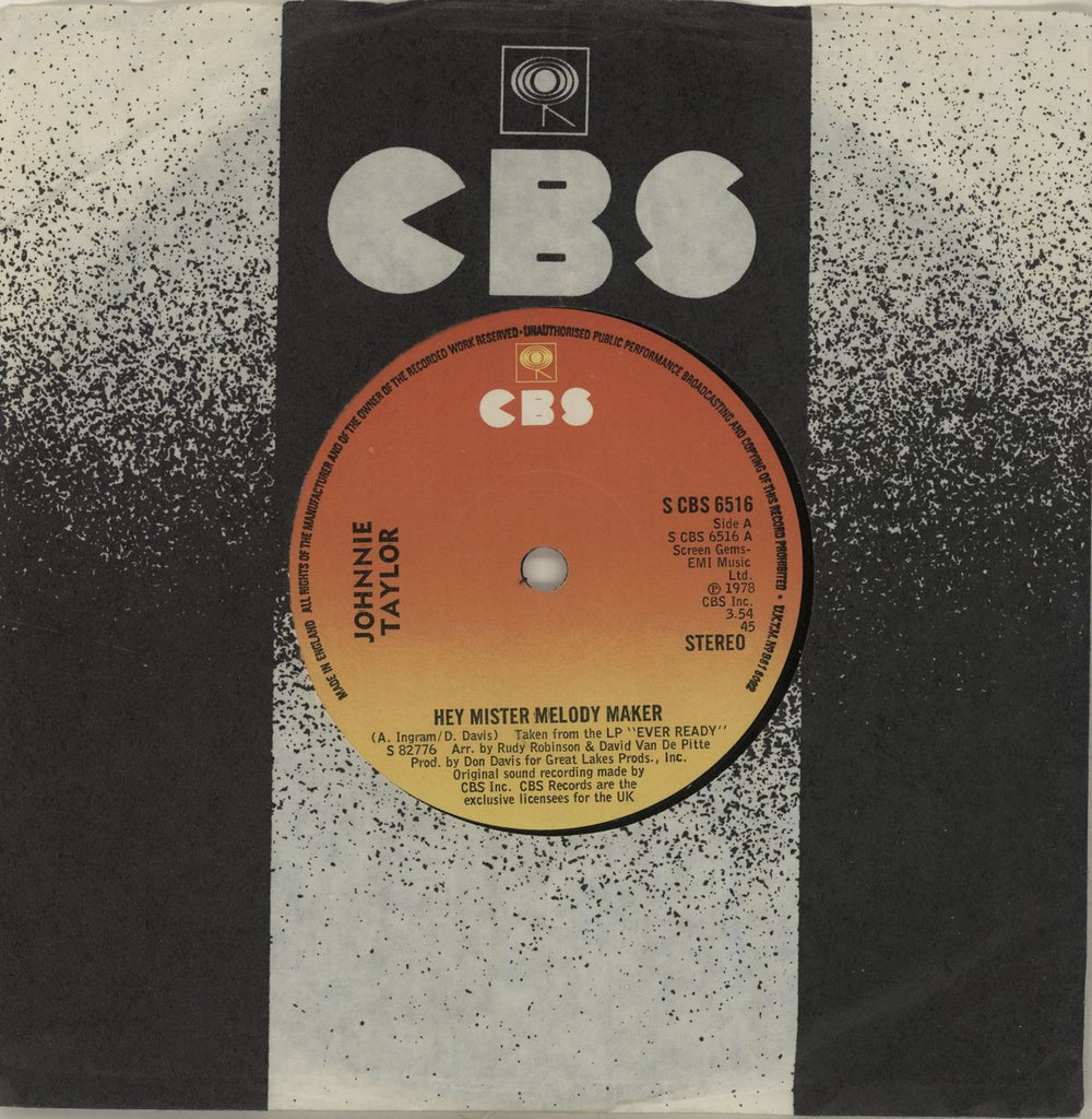 Johnnie Taylor Hey Mister Melody Maker UK 7" vinyl single (7 inch record / 45) SCBS6516