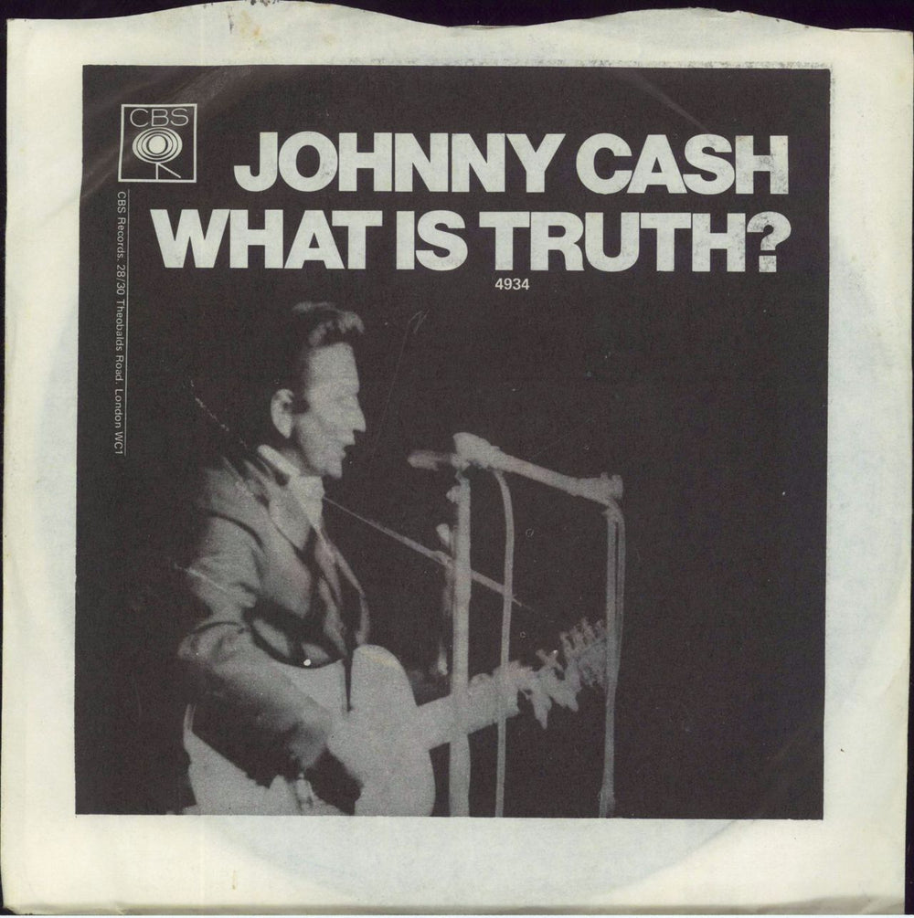 Johnny Cash What Is Truth? - A Label - P/S UK Promo 7" vinyl single (7 inch record / 45) S4934