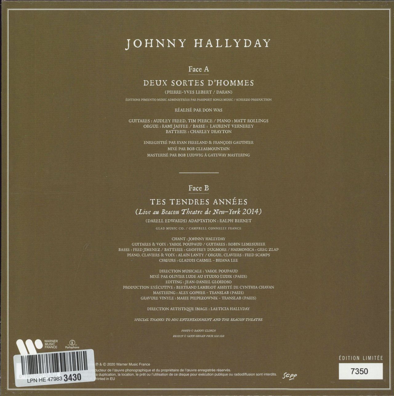 Johnny Hallyday Deux Sortes D'Hommes - Yellow Vinyl - Sealed