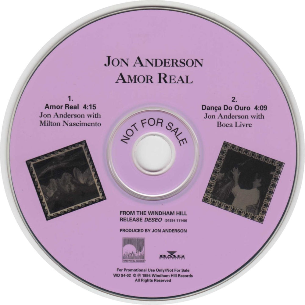 Jon Anderson Amor Real US Promo CD single (CD5 / 5") WD94-02