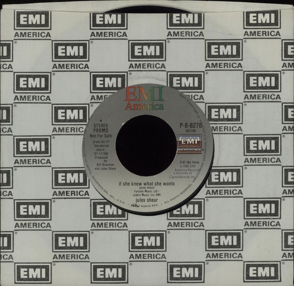 Jules Shear If She Knew What She Wants US Promo 7" vinyl single (7 inch record / 45) P-B-8276