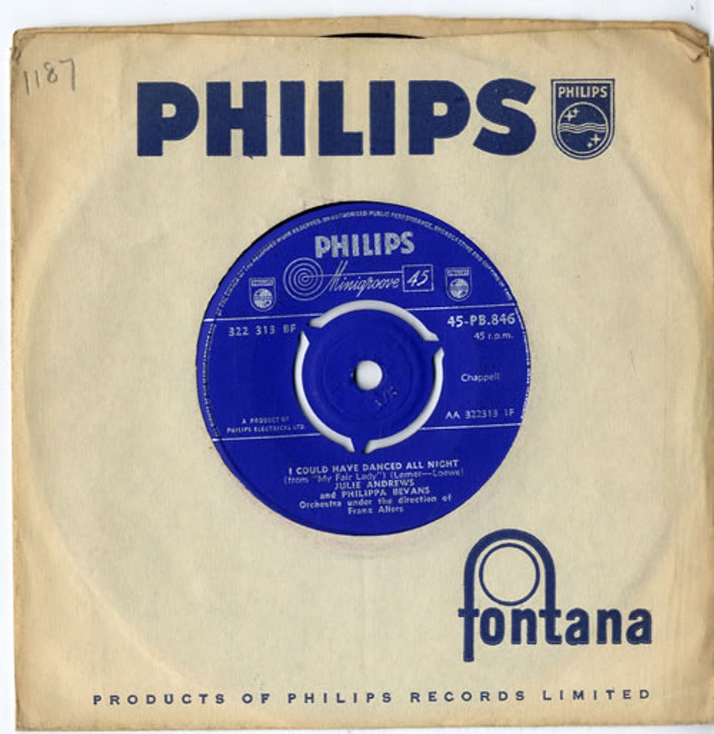 Julie Andrews I Could Have Danced All Night UK 7" vinyl single (7 inch record / 45) 45-PB.846