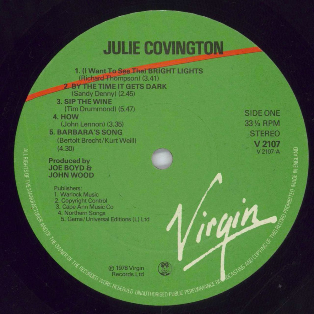 Julie Covington Julie Covington UK vinyl LP album (LP record) JAOLPJU278642