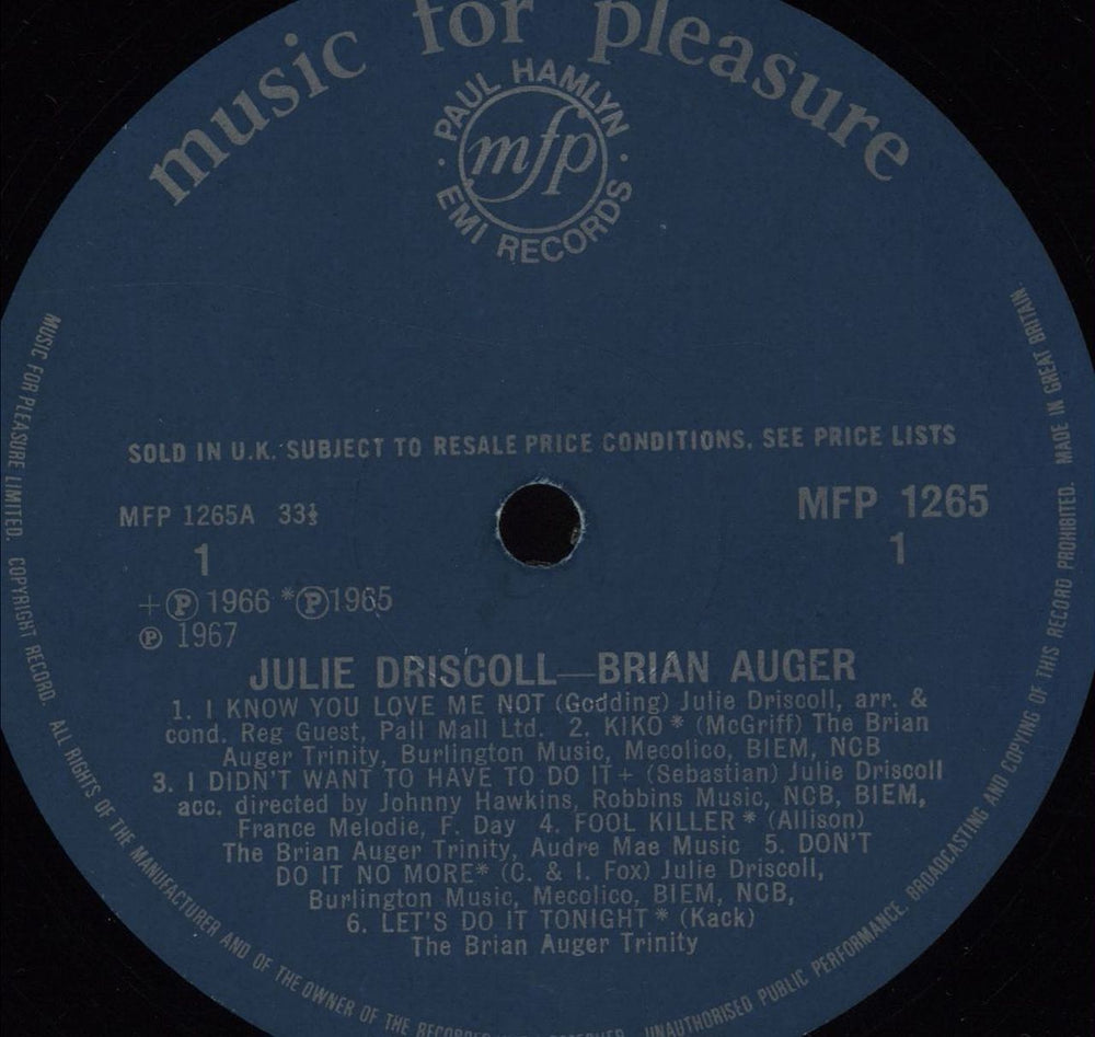 Julie Driscoll & Brian Auger Jools / Brian UK vinyl LP album (LP record) B&JLPJO635124