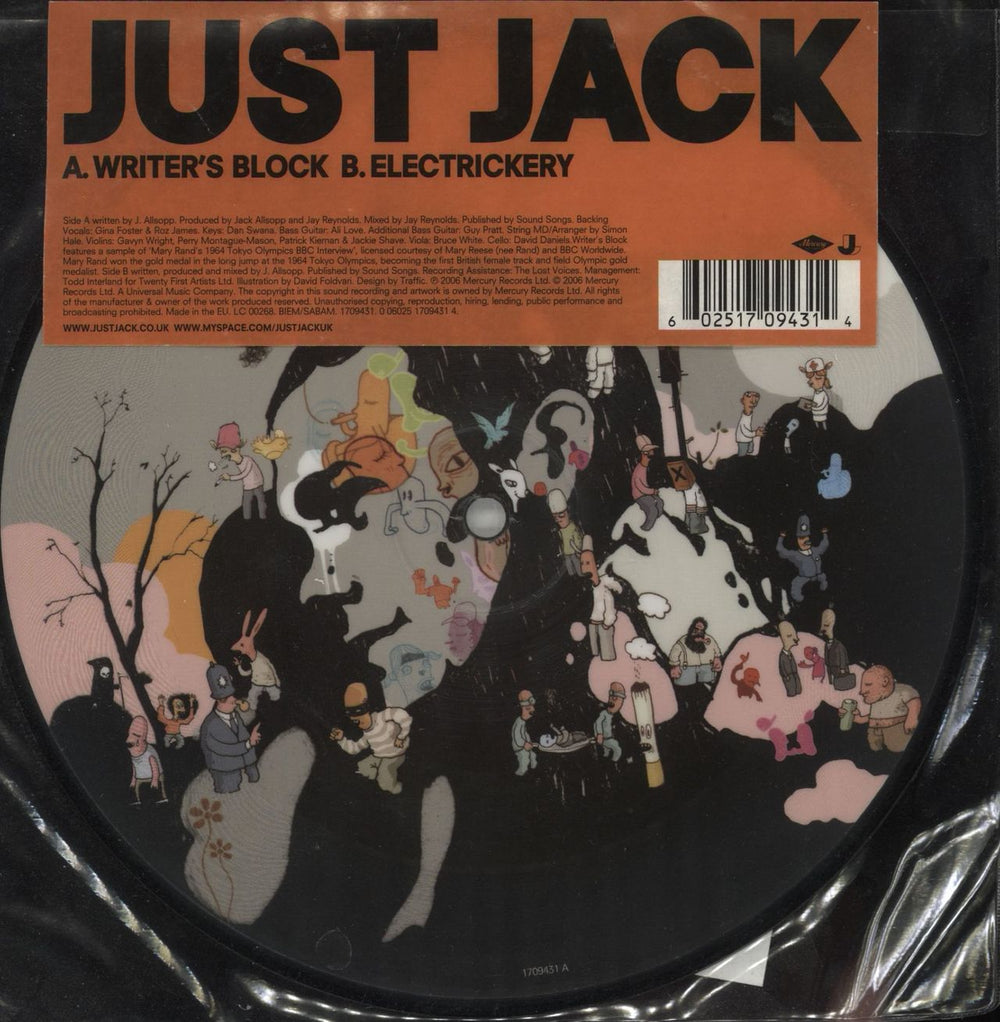 Just Jack Writer's Block UK 7" vinyl picture disc (7 inch picture disc single) 1709431