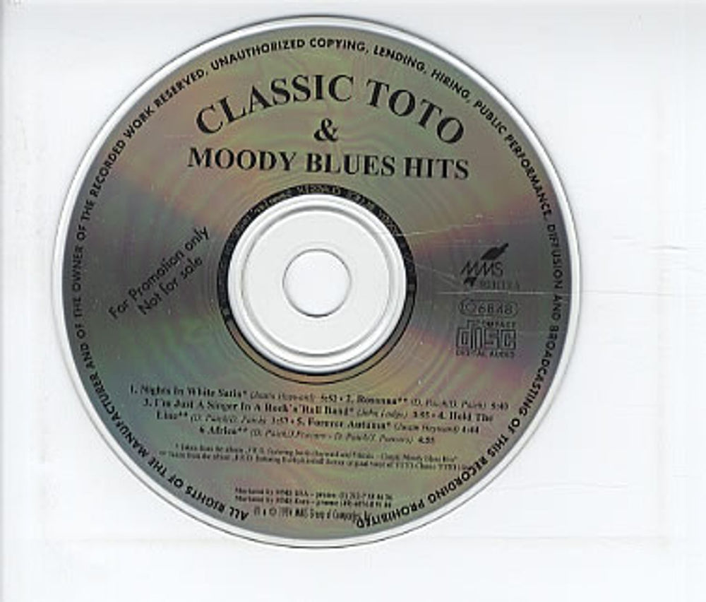 Justin Hayward Classic Toto & Moody Blues Hits Sampler German Promo CD single (CD5 / 5") 903113.5