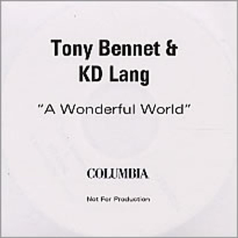 K.D. Lang A Wonderful World UK Promo CD-R acetate CDR ACETATE