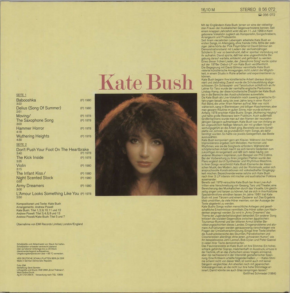 Kate Bush Kate Bush - Amiga - VG German vinyl LP album (LP record) BUSLPKA109540