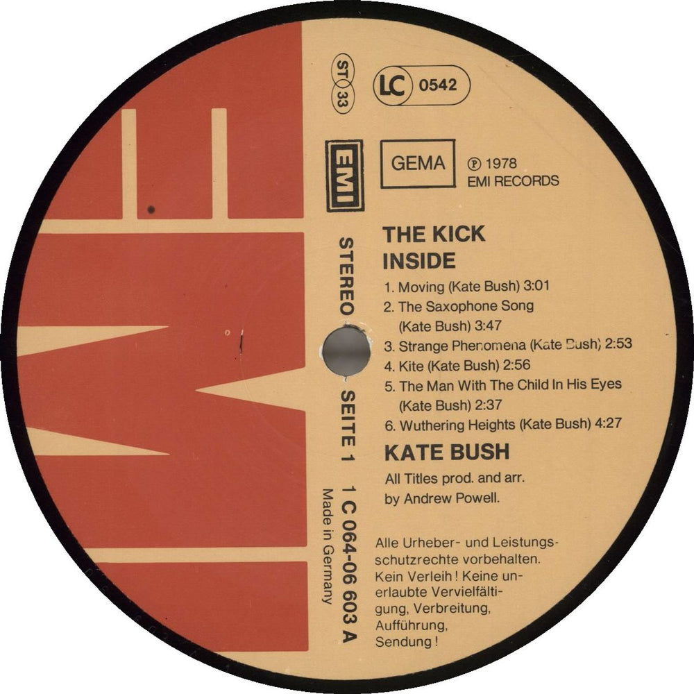 Kate Bush The Kick Inside German vinyl LP album (LP record) BUSLPTH696152