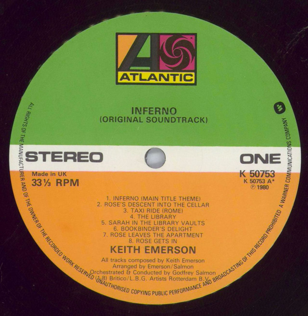 Keith Emerson Inferno  UK vinyl LP album (LP record) KEMLPIN820111