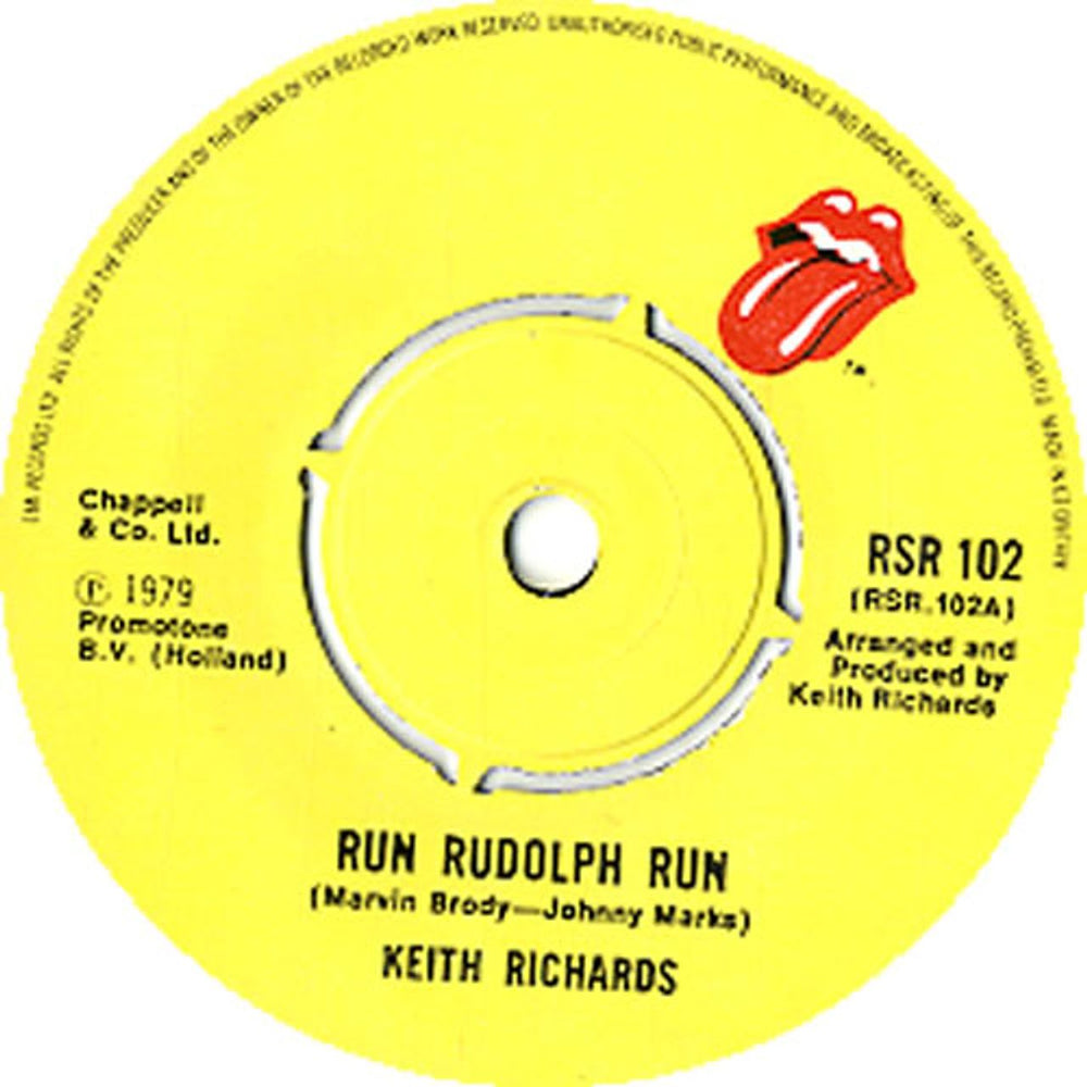 Keith Richards Run Rudolph Run + p/s EX UK 7" vinyl single (7 inch record / 45) KRI07RU90700