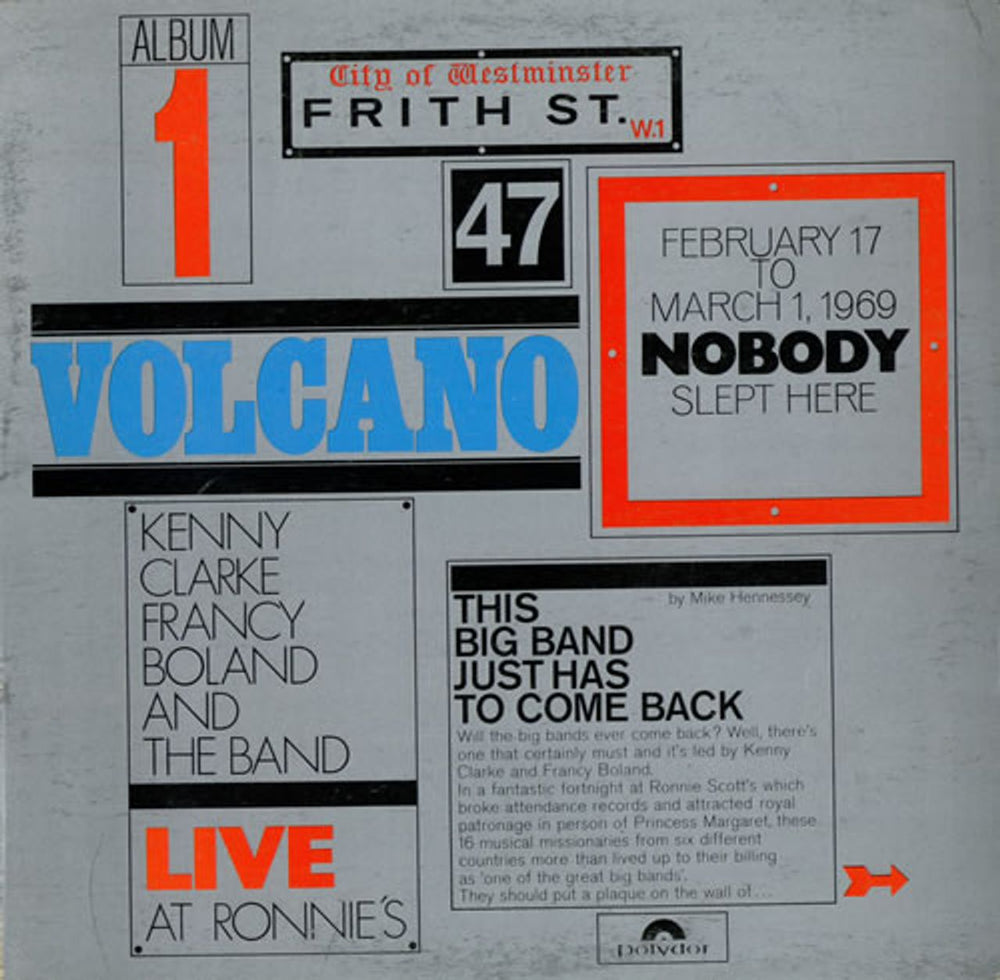 Kenny Clarke - Francy Boland Big Band Volcano - Live At Ronnie's UK vinyl LP album (LP record) 583054