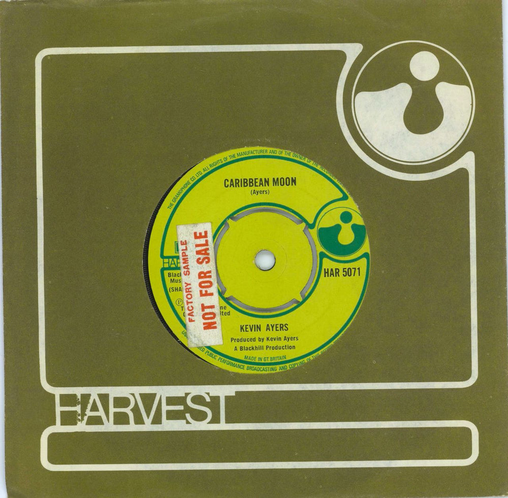 Kevin Ayers Caribbean Moon - Factory Sample UK 7" vinyl single (7 inch record / 45) HAR5071